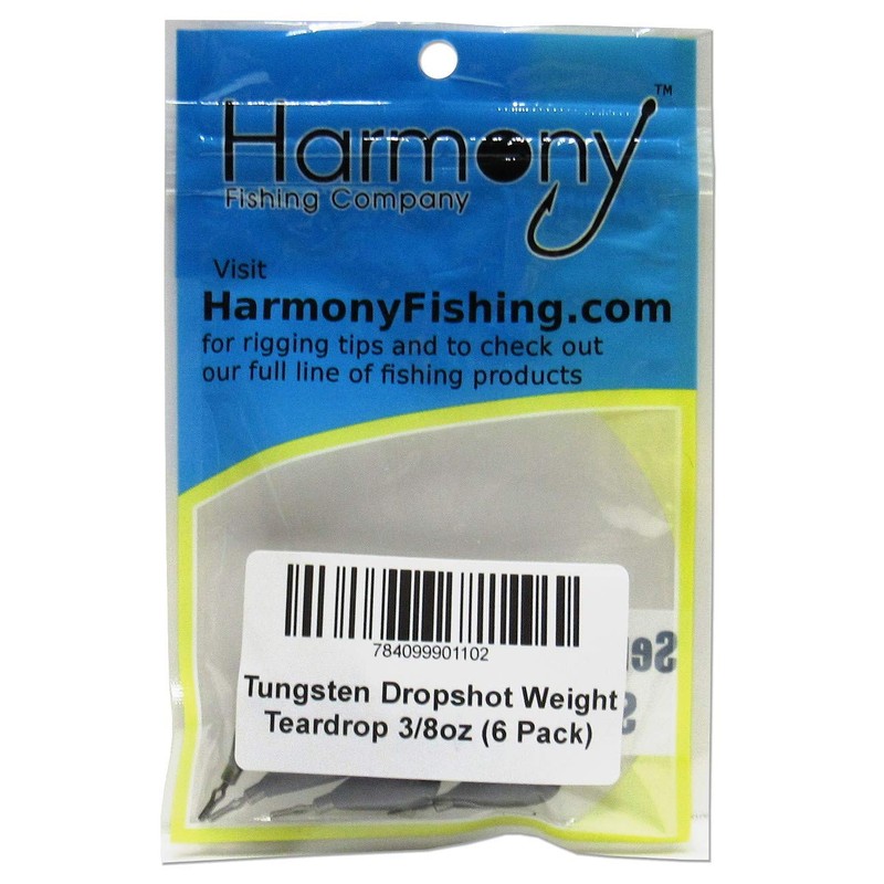 Harmony Fishing - Tungsten Teardrop DropShot/PowerShot Weights (3/4oz (4 Pack))