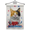 Breeze Decor Patriotic Dilute Calico Garden Flag Set Wall Hanger