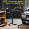 OLBRUS Adjustable Work Table with Wheels, Mechanic Rolling Tool Tray