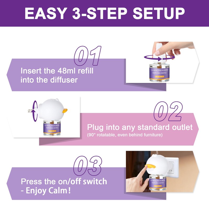 9-In-1 Advanced Cat Pheromone Calming Diffuser 180 Days (3 Plugs+6