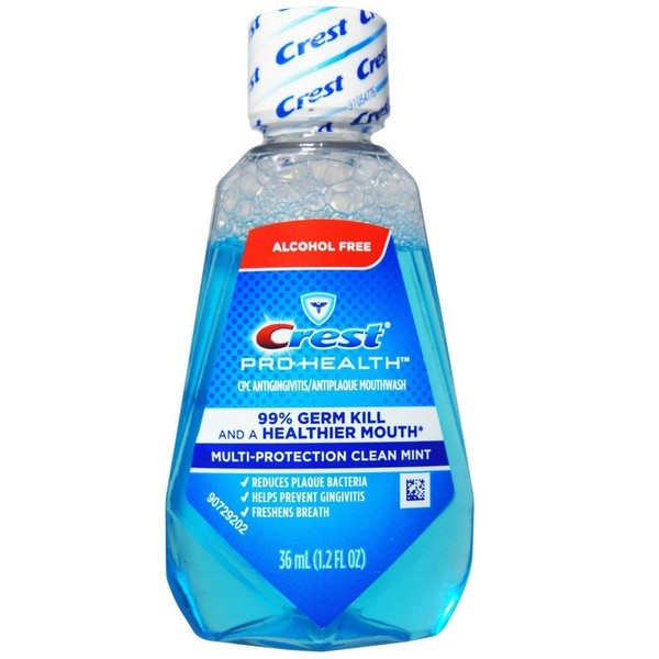 Crest Pro-Health Mouthwash, Alcohol Free, Multi-Protection Clean Mint, 1.2 Fl Oz