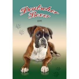 mrdeco Holz Schild 12x18cm Deutscher Boxer 1895 Holzschild