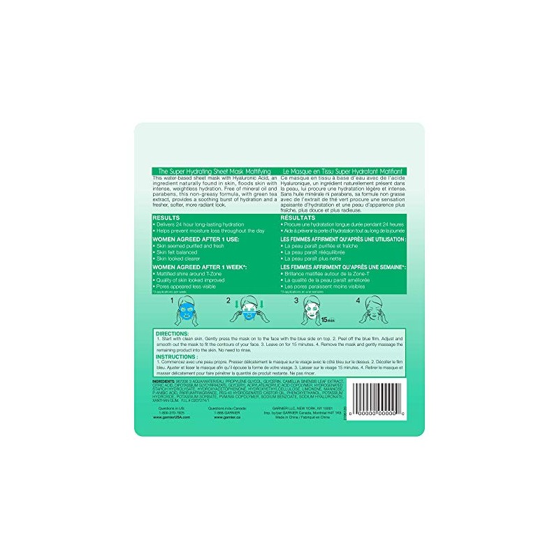 Garnier SkinActive Moisture Bomb The Super Hydrating Mattifying Sheet Mask,