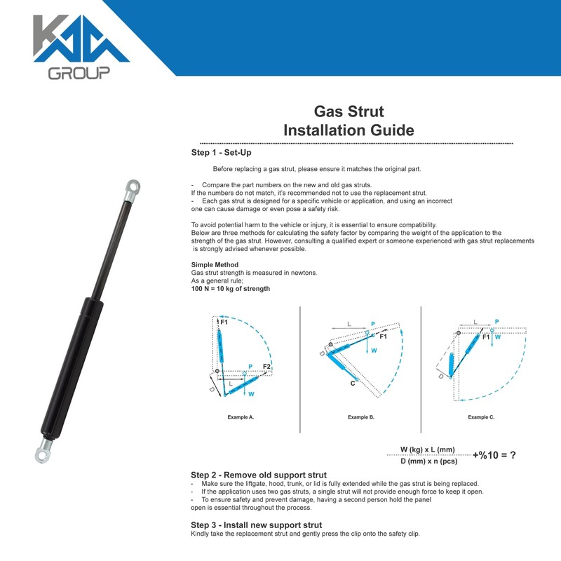 Universal Gas Struts Spring Eyelet | 100-1000 Newton | Length