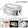 HEZHI 18/8 Stainless Steel Bento Box with Removable Dividers, 47oz