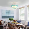 ElegLumi White Blue Capiz Shell Ceiling Light, Capiz Shell Chandeliers