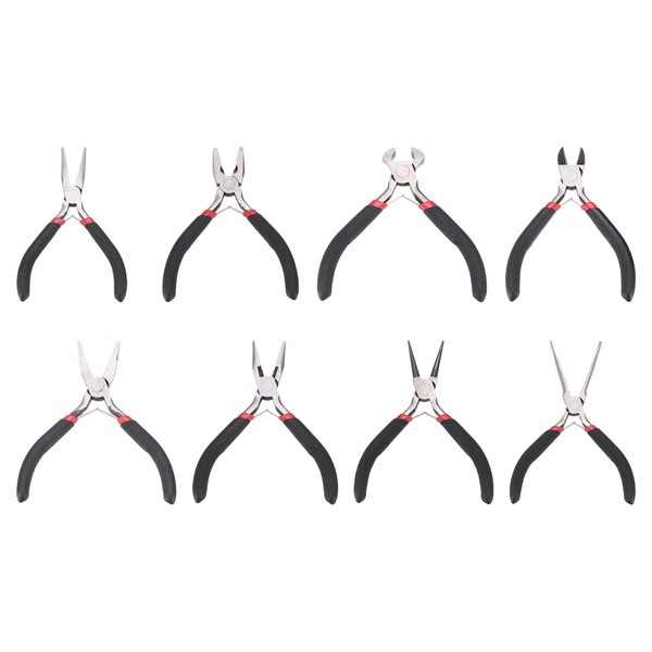 HARFINGTON 8pcs Jewelry Pliers Kits Jewelry Making Pliers Tool Needle/Round/End
