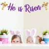 Purple Glitter He is Risen banner, Jesus Easter Garland Banner