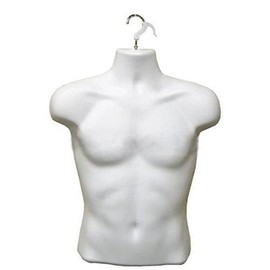 Upper Male Torso Form - Color: WHITE