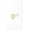Ideal Home Range 3-Ply Paper Monogram Guest Towel, White/Gold (Pack
