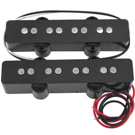 Yootones 2Pcs 4 String JB Bass Pickup Part Open Style Neck Compatible with 4 String Electric Bass, Squier Affinity PJ Bass(Sliver)