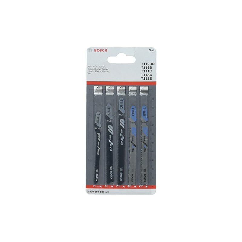 Bosch 2608667857 Jigsaw Blade-Set for Wood/Metal, Silver