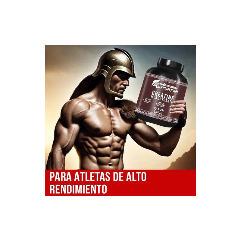 Creatina Monohidratada en Polvo Gladiator de Limón para Rendimiento Deportivo