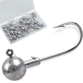 Jig Heads Fishing Hooks Crappie Jig Heads Unpainted Jig Heads Round Ball Sharp Fishing Jig Hooks for Bass Trout Crappie Walleye Fishing Saltwater Freshwater