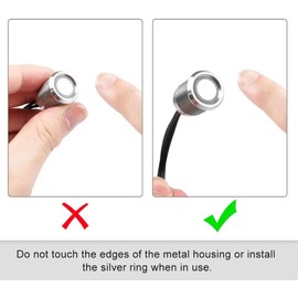 Stepless Dimming Switch DC12-24V Blue Indicator Light Touch Dimmer Switch (Silver, Stepless dim 19mm Diameter)