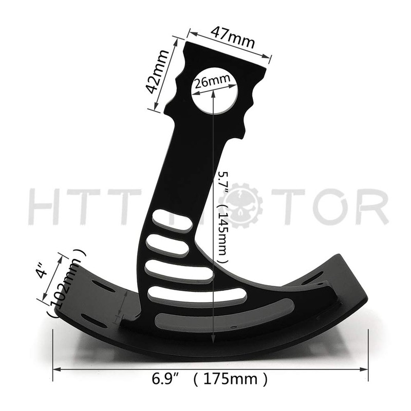 HTTMT MT360-02-BK Black Vertical Curved Mount License Plate Bracket Tag