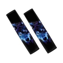 Wanyint Wolf Galaxy Forest Car Seat Belt Pads for Men Women Non-Slip Breathable Seat Belt Shoulder Strap Cover Universal Fit Most Car SUV, 2 Pack