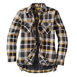 ScorpionEXO Covert Women's Motorcycle Flannel Riding Shirt with Pockets for Optional CE Rated Armor (White/Yellow - Large)