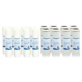 SCBCO 2 Stage Whole House Water Filter Replacement Pack Set with Sediment and Coconut Bock Cartridges, Fits MWC-DUALWHS, MWC-DUAL-BH34, MWC-DUAL-CH34, and ROR-2S2Y (2)