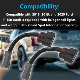 2Pcs Halogen to LED Taillight Conversion Harness Converter Connector Plug Adapter,Fits for Ford F-150 Trucks 2018-2020, Halogen w/o Bliss to led Requires Forscan (not Included)