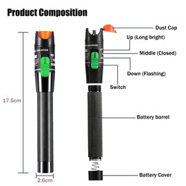 LIAYTRSS 2pcs Fiber Optic Test Pen 30mW 30km FTTH Fiber Optic Tester Visual Fault Finder with 2.5mm Standard Interface for SC/FC/ST Fiber Interface