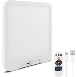 Oumida Led Akku Deckenleuchte mit Bewegungsmelder, Batteriebetrieben Deckenlampe mit Fernbedienung, Kabellose USB Aufladbare Lampe für Badezimmer Flur Keller Garage, ohne Stromanschluss (Weiß)