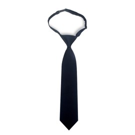 HOTMNTY Tie Children's Boys, Boys Clip Tie, Pre-Tied Ties for Boys, Adjustable Children's Pre-Tied Tie, Lain Coloured Formal Tie, for Formal School Uniforms, navy