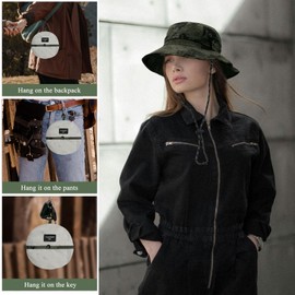 YAMEIZE Waterproof UPF50+Bucket Hat String - for Women Men Safari Hat UV Protection with Adjustable Strap Fishing Hat Beach Hiking Green camouflage