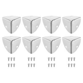 sourcing map 8 Pcs Decorative Box Corner Cover, 23mm Metal Edge Guard, Furniture Corner Edges Protector with Screws, Silver