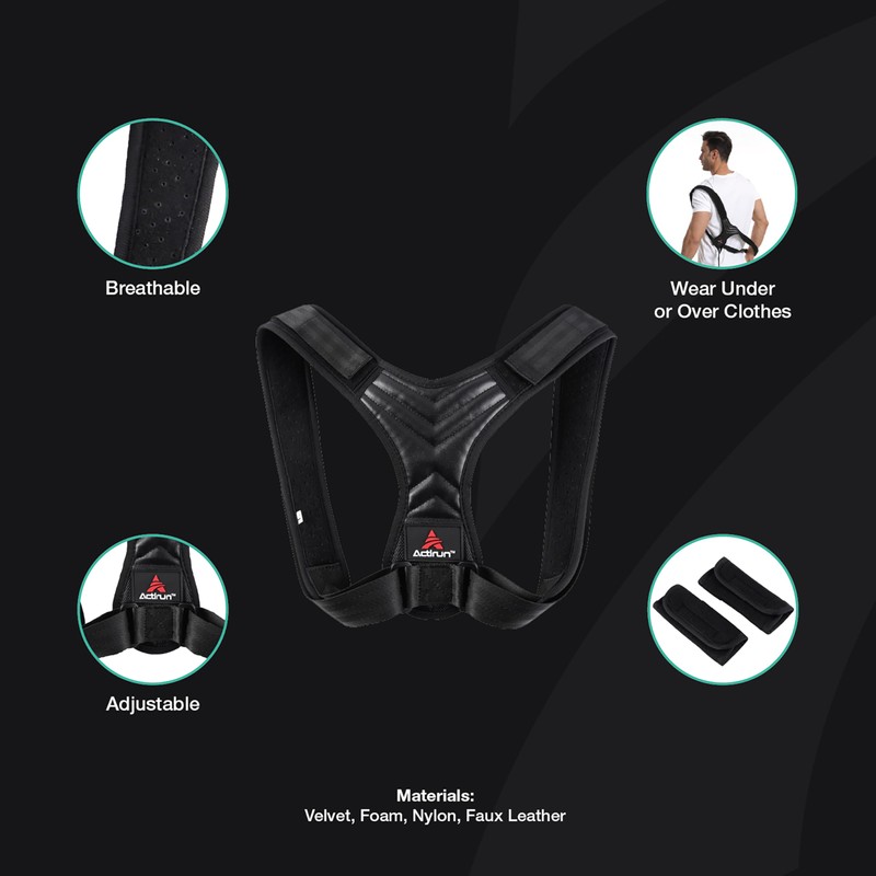 Actirun Posture Corrector (Black, X-Large)
