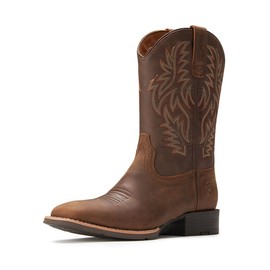 Cowboy Boots For Men - Mens Sport Wide Square Toe Western Boot,Oil/Slip Resistant,Durable Fashionable Classic Pull on 10 Inch Wellington Boots - Soft Toe