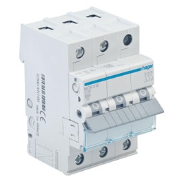 Hager MCN316 Biconnect Circuit Breaker Clamping System Three-Current (3P), Characteristics C up to 16 Ampère, 6kA Short Circuit Resistance