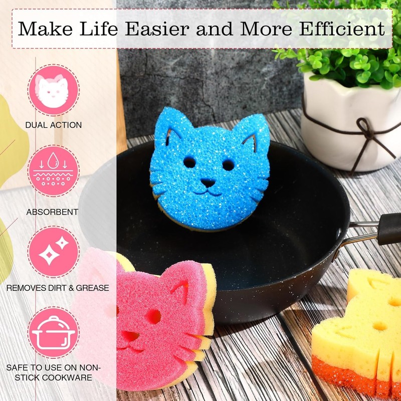 cyclingcolors 2 x Cleaning Sponges for the Kitchen Dish Sponge