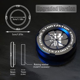 Tybasthe Push Start Button Cover, F_ck It Car Engine Start Stop Button Cover Protector, Cool Car Accessories Interior Decor Sticker Motorcycle Key Ignition Switch Cover, Black