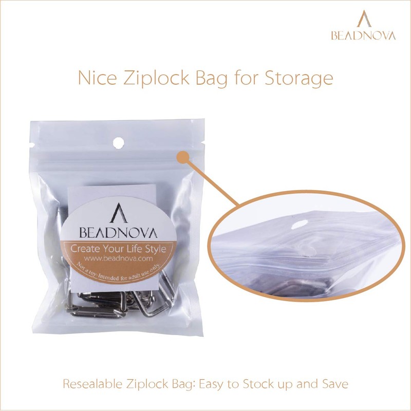 BEADNOVA Metal Rectangle Adjuster Triglides Slides Buckle, Roller Pin Buckles