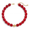 Forgreafa Red Chunky Beaded Necklace for Women Vintage Ruby Burgundy