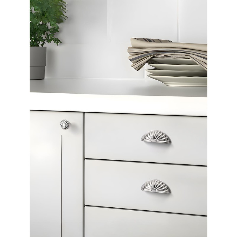 JIASENBAO Brushed Nickel Cabinet Cup Pulls 3" Hole Center 2