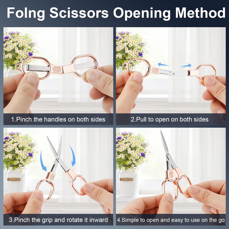 2 Pcs Folding Stainless Steel Portable Mini Small Travel Scissors,