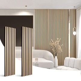Wood Slat Wall Panel-2 Pcs Soundproof Wood Panels for Wall and Ceiling 47.24“x11.22” Wood Wall Panels 3D Noise Sound Dampening Panels Wall Decoration:_Zebrawood