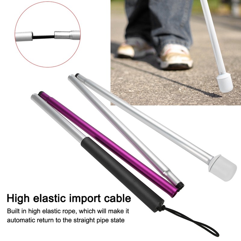 Folding Foldable Reflective Cane Crutch Portable Anti Shock Guide Walking