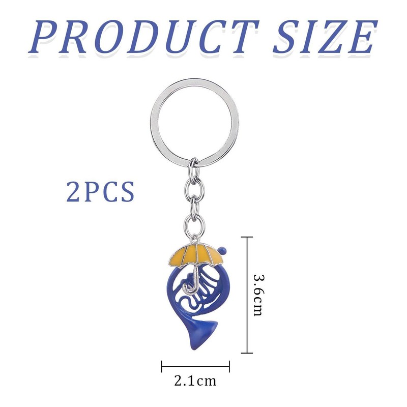 2 Pieces Horn Shaped Keychains, Retro Keychains, Decorative Metal Pendants,