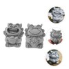 CAXUSD 2pcs Lion Statue Mini Lion Figurine Decorative Miniature Lion