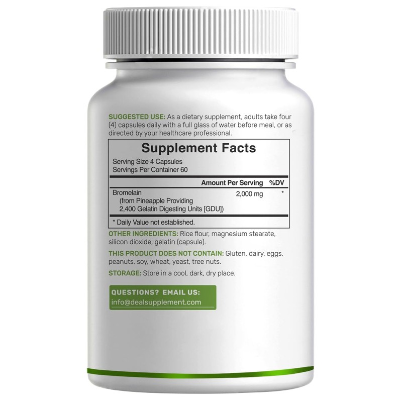 Bromelain Supplement 2,000mg Per Serving, 240 Capsules – Natural Proteolytic