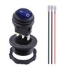Runseaway 12V Waterproof Round Rocker Switch with Shell, Blue LED