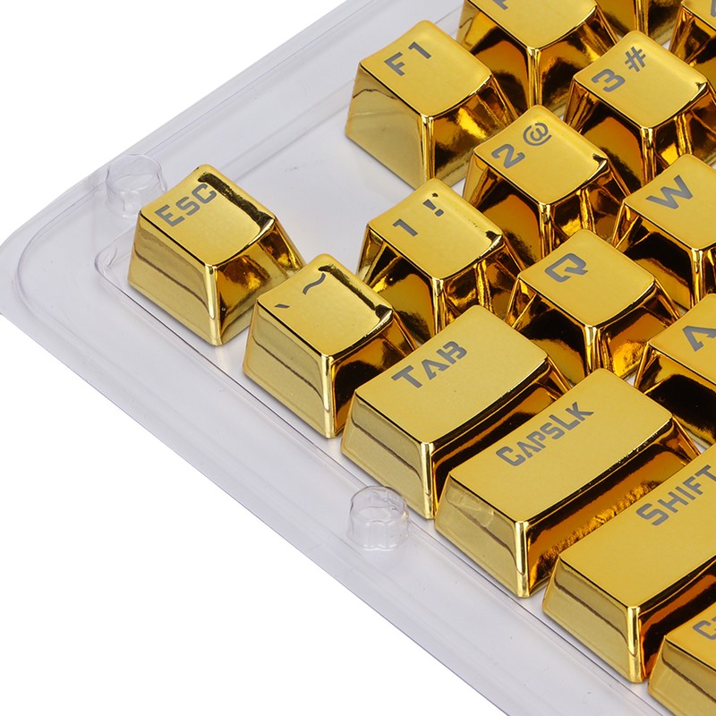 104Pcs Keycaps Metallic Durable Stable TwoTone Translucent Backlit Mechanical Keyboard