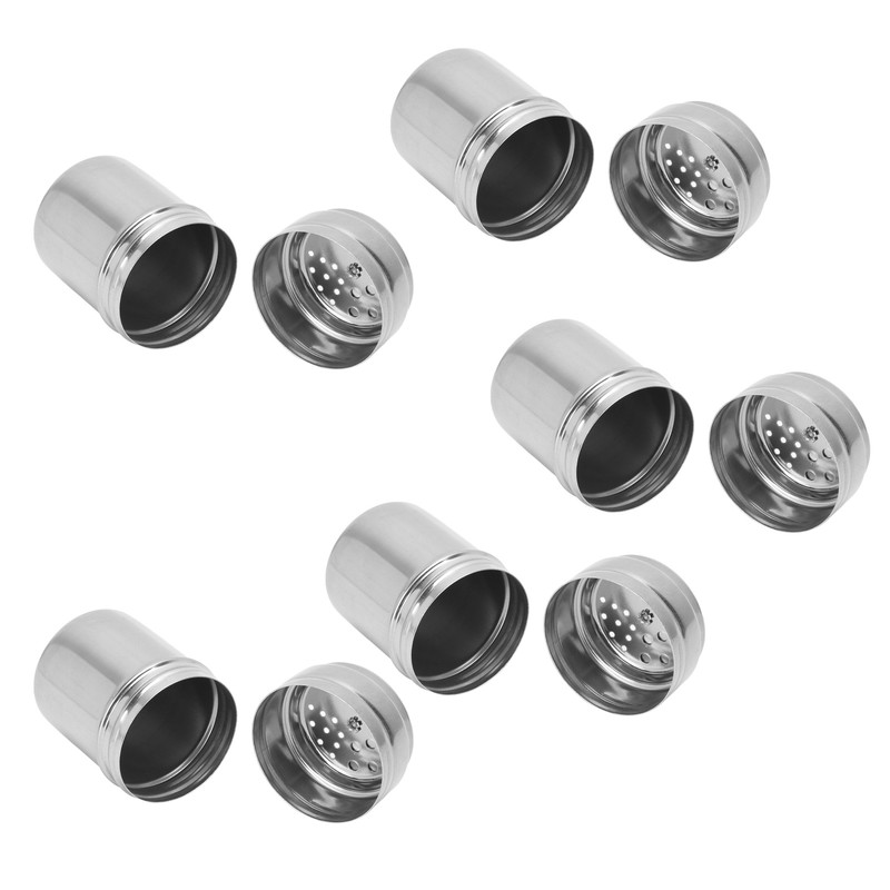5PCS Seasoning Bottle Stainless Steel Spice Shaker with Rotating Cover