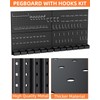 INCLY 158PCS Metal Pegboard Wall Organizer, 48x24 Inch Black Pegboard