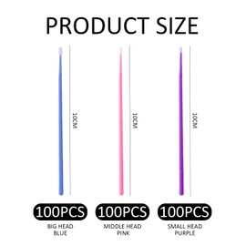 300-Piece Eyelash Cleaning Wand, Beauty Wipe Tool, Mini Cleansing Brush, Eye Cleansing Tool, Eye Makeup Removal Tool