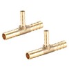sourcing map Tee Brass Barb Fitting Reducer 3 Way, Fit