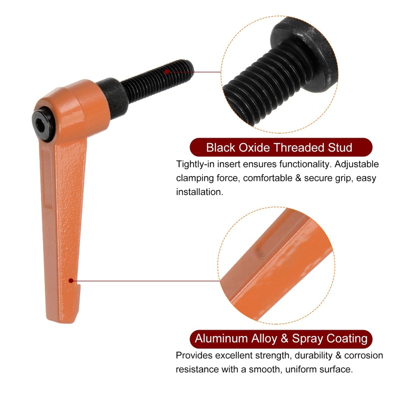 QUARKZMAN Adjustable Clamping Lever Handles M8 x 25 mm Male